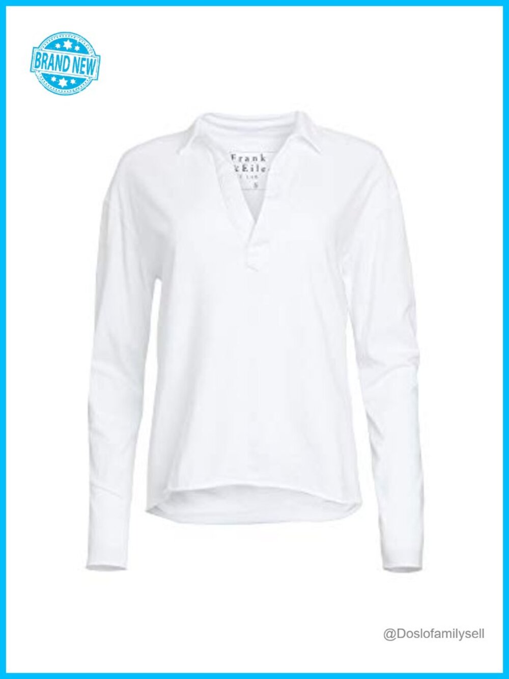 Women's Long Sleeve V-Neck Jersey Popover Top - Picture 1 of 5